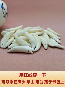 สร้อยข้อมือทำจากฟันสุนัขสีดำธรรมชาติแท้ ทำมือ ของเล่นติดกระเป๋าสำหรับเด็ก เครื่องประดับแฟชั่นสำหรับเด็กชายและเด็กหญิง