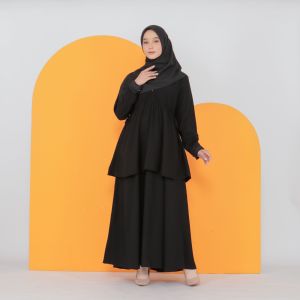 abaya jetblack jeehan abaya hitam jetblack premium gamis exclusive ori