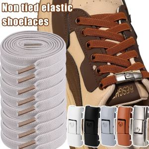 8mm Press Lock Shoelaces Without Ties Colorful Lock Elastic Laces Sneakers Kids Adult Flats No Tie Shoe Laces Shoelaces Buckle Lock Lazy Shoe Lace for Shoes Accessories