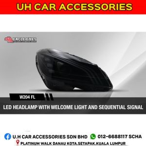 MERCEDES BENZ C-CLASS W204 2012-2014 PROJECTOR LED HI-LO BEAM SEQUENTIAL SIGNAL WELCOME LIGHT HEADLAMP