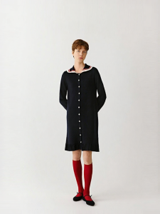 ICICLE | Fine Semi-Worsted Wool Knee-Length Womens Dress