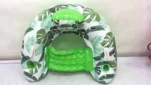 Inflatable Floating Row Swimming Pool Party Water Hammock Air Mattresses Pvc Leaf-Shaped U-Style Inflatable Floating Lounger
