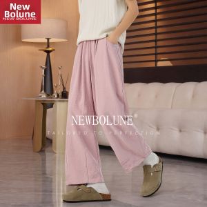 NEW BOLUNE | Slim Fit Wide Legged Ankle Length Lightweight Casual Pants