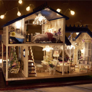 DIY Cottage Attic House Oversized Luxury European-Style Double-Layer Handmade Mini House Assemble Model Decoration