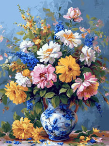 Huacan New Arrivals 2026 5D DIY Diamond Painting Daisy Vase Diamond Mosaic Flower Kit Decorative Paintings