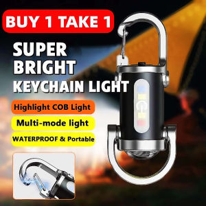 Keychain Flashlights 800 Lumens EDC Mini Flashlights Rechargeable COB Keychain Work Light Flashlights Mini Keychain Light 7 Light Modes