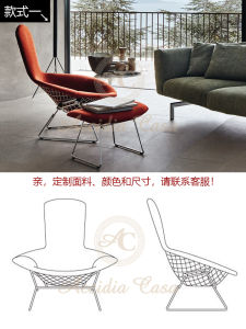 Knoll Single Person Sofa Chair Hand-Painted Metal Folklore Design Luxury Wooden Frame Italian Style Home Furniture