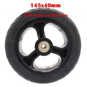 Lốp Đặc 6 Inch 145x40 Dành Cho Xe Tay Ga Điện Mini Với Moay-ơ Nhựa/hợp Kim Tương Thích Với Các Mẫu Xe Fastwheel F0 Jackhot Nes Sợi Carbon