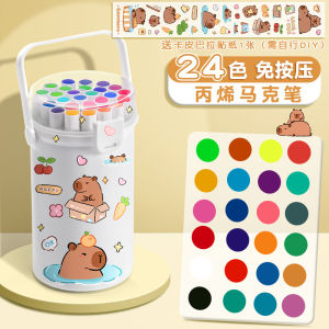 Water-Based Acrylic Marker Pens Art Drawing Paintbrushes for Students Children Kindergarten 24 Colors 36 Colors Non-Fading Stacking