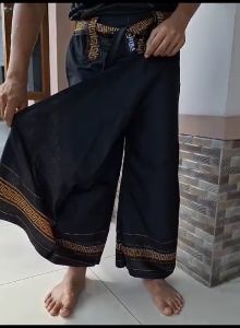 Sarung Celana Pria Dewasa Hitam Series Jumbo Super Jumbo XXXL Celana Sarung Praktis List Benang Emas High Quality