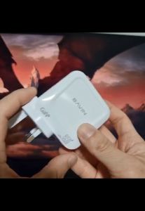 BAVIN PC822E 65W GAN Charger UK Plug Wall Charger and Travel Charger Three Port Gan Chargers Usb Type c Fast Charging 65W Phone Laptop Super Fast Charging UK US Plug Travel Charger Wall Charger PD QC 3.0