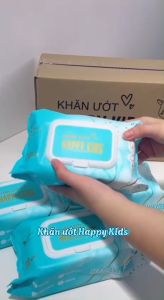 TỔNG KHO_Combo 10 gói khăn ướt Happy Kids gói 100 tờ không mùi không parabens chuyên dùng cho em bé