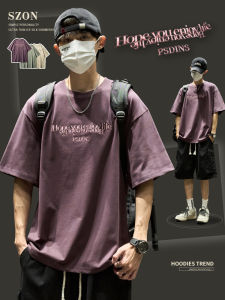 Áo Thun Cotton Nam Tay Ngắn Mùa Hè Phong Cách Mỹ Cổ Điển Thêu Chữ Dáng Rộng Thời Trang Thương Hiệu Áo Thun Cotton Nguyên Chất