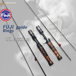 NEW  Fishing rod | Spinning/Casting rod | FUJI guide rings |UL action /FAST power(action) |LURE: 1-9g| X-cross Carbon rod | solid wood handle |three section fishing rod