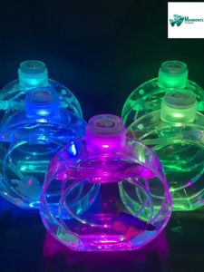 Modern Acrylic Betta Fish Bottle Clear Round Betta Tank with Multicolor LED Light
