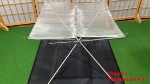 Portable Fire Pit Outdoor Camping Fire Pit BBQ Stainless Steel 42cm/56cm Portable Foldable Mesh Burner Pit Campfire