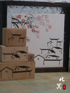 Designated House Stamp Calligraphy Cultural Goods Activity Decoration Jiangnan Style Small Building Ancient Design Fan Seal