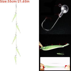 1Bag/5Bars Fishing Bait Cluster Lure Soft Bait Fishing Bait 3D Eye Head Tail Wobbler Fishing Bait Sea Bass Tackle Swim Cast Bait