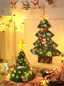 Christmas tree DIY wall-mounted Christmas tree childrens Christmas decoration with ornament