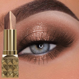 Two Color Eye Shadow Stick Velvet Shimmer Eye Makeup Durable Waterproof Eyeshadow & Lipstick Glitter Contour Highlight for Wome