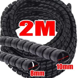 2M Long 8/10mm Cable Protection Sleeving Spiral Wound Flexible Wire Organizer Insulation Sleeve Wire Winding Protector 