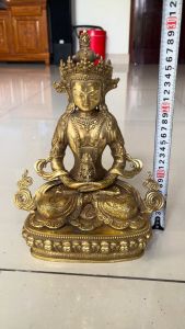 Tượng đức vô lượng thọ amitayus bằng đồng cao 30cm dài 22cm rộng 11cm nặng 2kg -Tượng mật tông