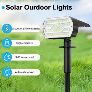 NEWSTYLE | Đèn Năng Lượng Mặt Trời 86LED Ngoài Trời Chống Nước IP65 Sử Dụng Năng Lượng Mặt Trời Với 3 Chế Độ Chiếu Sáng Đèn Chiếu Cảnh Quan Hiện Đại Cho Sân Vườn.