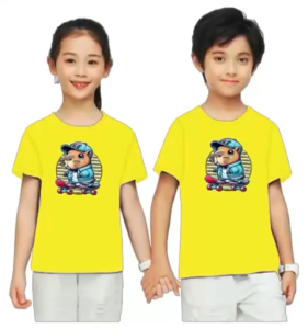 Baju kaos anak-anak size S - XXL (1-10th) gambar CAPYBARA bahan katun - Atasan anak laki-laki dan perempuan