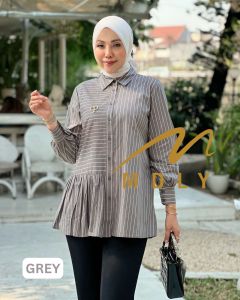 (8x) MDLY  Baju Kemeja wanita terbaru Claude Stripes Shirt By Mdly. Nazra Sha