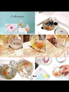 Preserved Flower Decor 100% HANDMADE by MAPSI – Premium Decorative Flowers for Living Room & Bedroom Gift for Her Herbarium Glass Bottle Interior Korea Decoration for Desk Unique Speical Gift decorative Lights MAPSI