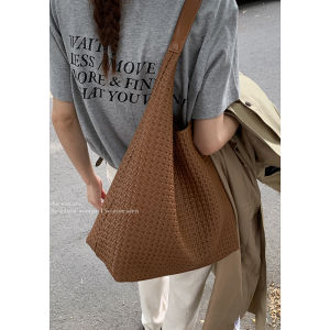 Elegant Woven Womens Tote Bag Retro Style Large Capacity Single Shoulder Commuter Bag Casual Simplicity Fashion Trend