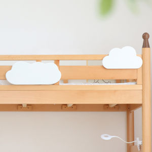 Meilong Weihua Solid Wood Bed Matching Floating White Clouds German Beech Bed Fence Childrens Accessories Scandinavian Ins White