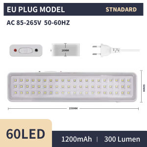 Upgraded Brighter 30/60 LED Fire Emergency Light 2 Modes Wall Mount Rechargeable Safety Luminaire for Home Fire Protection