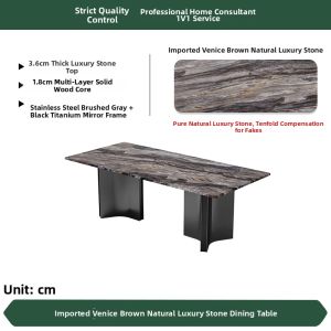 DELIANSHANGPIN | Natural Imported Luxury Stone Rectangular Modern Italian Style Table