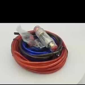 Car Stereo Wiring Harness Set Includes Thick Red Power Cable Shielded Audio Interconnects Remote Turn-On Wire Safety Fuse Block