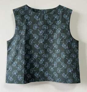 ❤️❤️New Flower Dark Green Colours Batik Stamp S Size Top Sleeveless❤️❤️