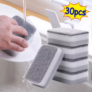 Polocat 30/1pcs Double-sided Cleaning Spongs Household Scouring Pad Kitchen Wipe Dishwashing Sponge Cloth Dish Cleaning Towels Accessories