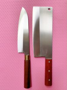 Dao thái nhọn bằng thép trắng nhập khẩu không gỉ (làng nghề rèn truyền thống)