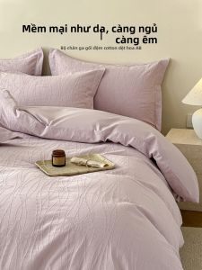 SIBAISE | Bộ Đồ Chăn Ga Gối Bốn Mảnh Thêu Cao Cấp 100% Cotton Cho Mọi Mùa