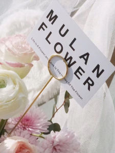 Gold Plated Metal Card Holder Flower Arrangement Fresh Flowers Cake Gift Flower Stick Blessing Card Luxury Simple Design