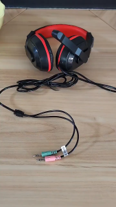 Tai nghe chơi game KUBITE K-15 3.5mm + USB Cắm tai nghe ngoài tai với đèn RGB có thể điều chỉnh âm lượng micrô