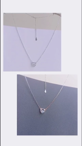 Dây chuyền mèo ôm hạt mặt trăng đơn giản dễ thương mẫu mới style hàn quốc kpop
