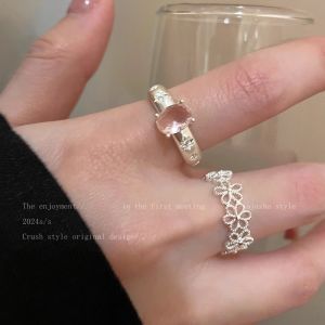 Elegant Sweet Flower Ring for Women Delicate Gentle Style Korean Fashion Jewelry Index Finger Ring Minimalist Design Luxury Sensation