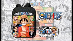 Tocotaz Tas sekolah Anak Murah One Piece Monkey D Luffy Terbaru Bonus Tempat Pensil untuk TK Dan SD