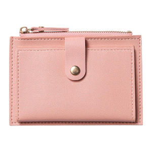 Nữ Ngắn Da PU Đựng Thẻ Ly Hợp Có Khóa Và Nhiều Khe Cắm Thẻ Dây Kéo Bền Đẹp Ví Đựng Tiền Xu Ví Công Sở Nữ