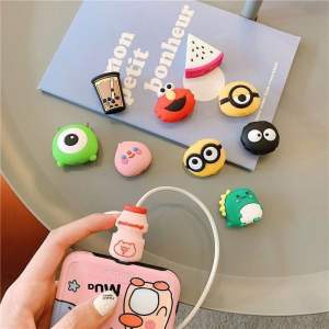 Combo 2 Đầu Bọc Silicone Bảo Vệ Dây Cáp Sạc Hoạt Hình / Trái Cây /