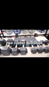 ADSports Commercial Grade 1 Unit 15KG Hexagon Dumbbell Rubber Coated With Iron Cast Dumbbell Weight Muscle Training Fitn