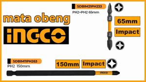 Impact Screwdriver Bit PH2+PH2 Plus Plus INGCO SDBIM21PH233 Mata Obeng