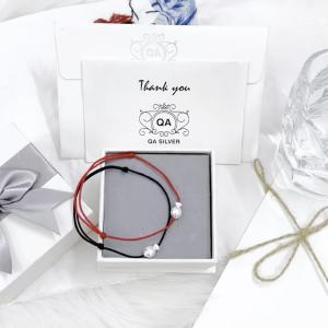 Vòng tay bạc 925 charm cá may mắn nam nữ đen đỏ freesize S925 FISH QA SILVER Bracelet BR240801