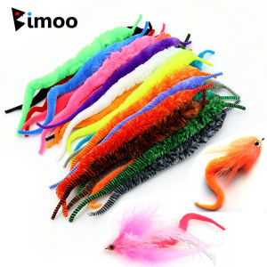 20PCS 22cm Mangum Dragon Tail Fly Tying Material Pike Muskie Saltwater Fishing Baitfish Streamer Fly Snake Wiggle Tail Chenille